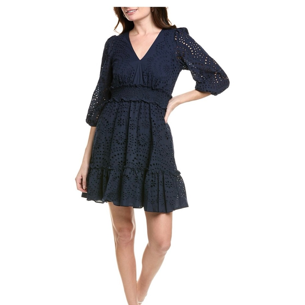Taylor Midnight Blue Eyelet Dress, NWOT